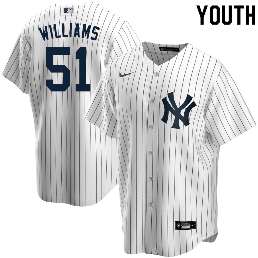 2020 Nike Youth #51 Bernie Williams New York Yankees Baseball Jerseys Sale-White